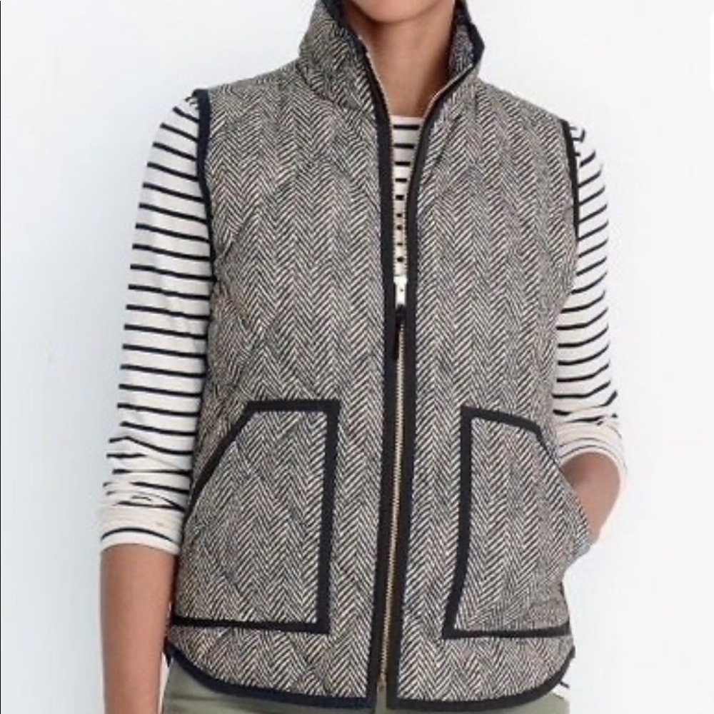 J Crew Quilted Herringbone Vest